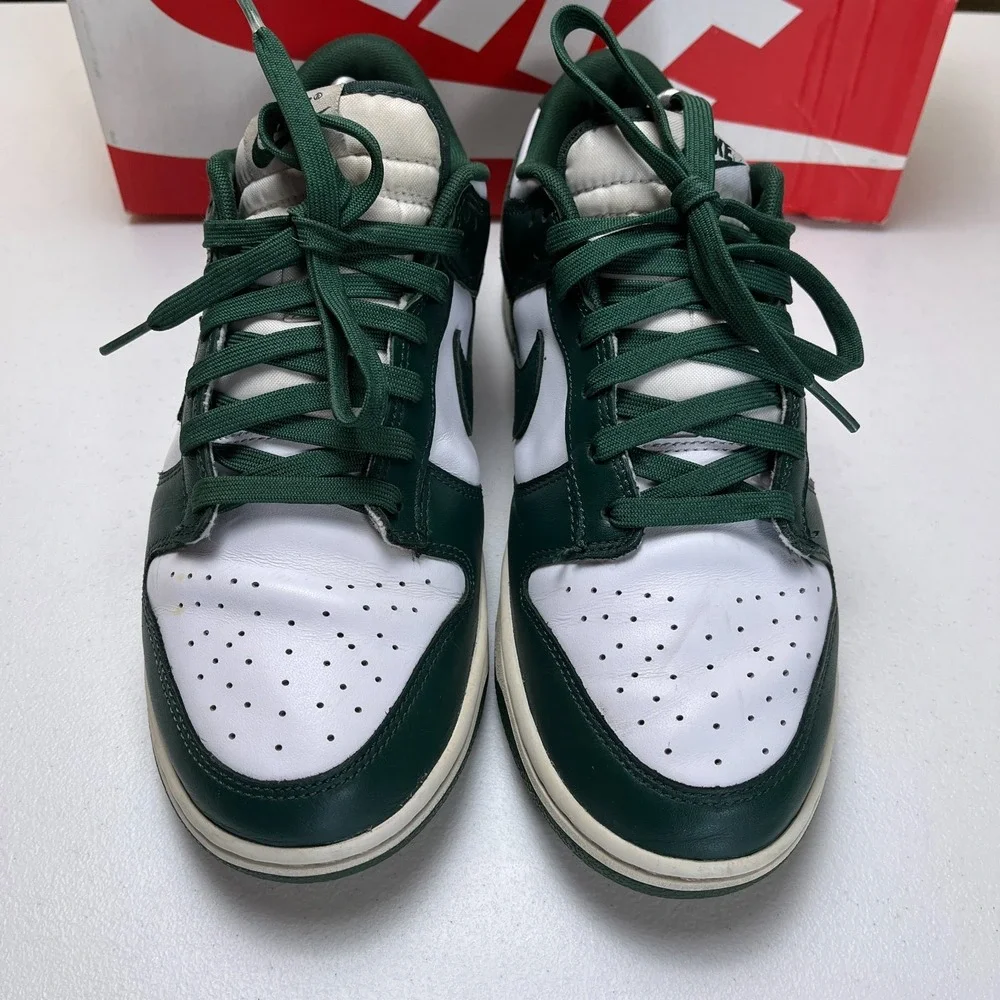 Nike Dunk Low Retro Michigan State Sneakers Mens US 9.5 Green White DD1391-101